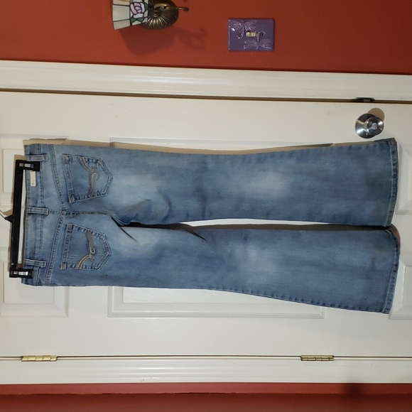 Lei Sophia Hipster Flare Jeans Y2K Distressed - Picture 5 of 12